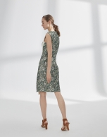 Green slanted print dress