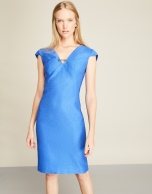 Blue jacquard dress