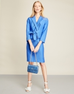 Blue jacquard dress