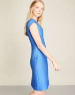 Blue jacquard dress