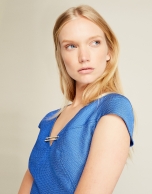 Blue jacquard dress