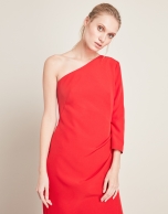 Long red asymmetric dress