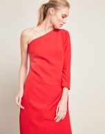 Long red asymmetric dress