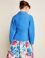 Blue jacket with bow