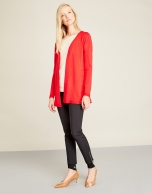 Red structured cardigan