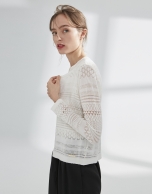 Beige openwork cardigan