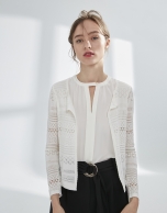 Beige openwork cardigan