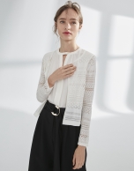 Beige openwork cardigan