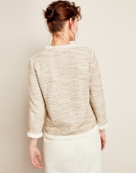 Chaqueta de punto corta beige