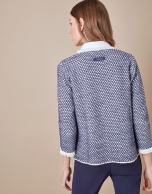 Short blue knit jacket