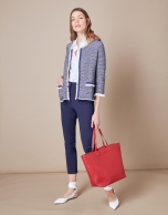 Short blue knit jacket