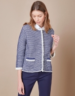 Short blue knit jacket