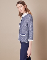 Short blue knit jacket