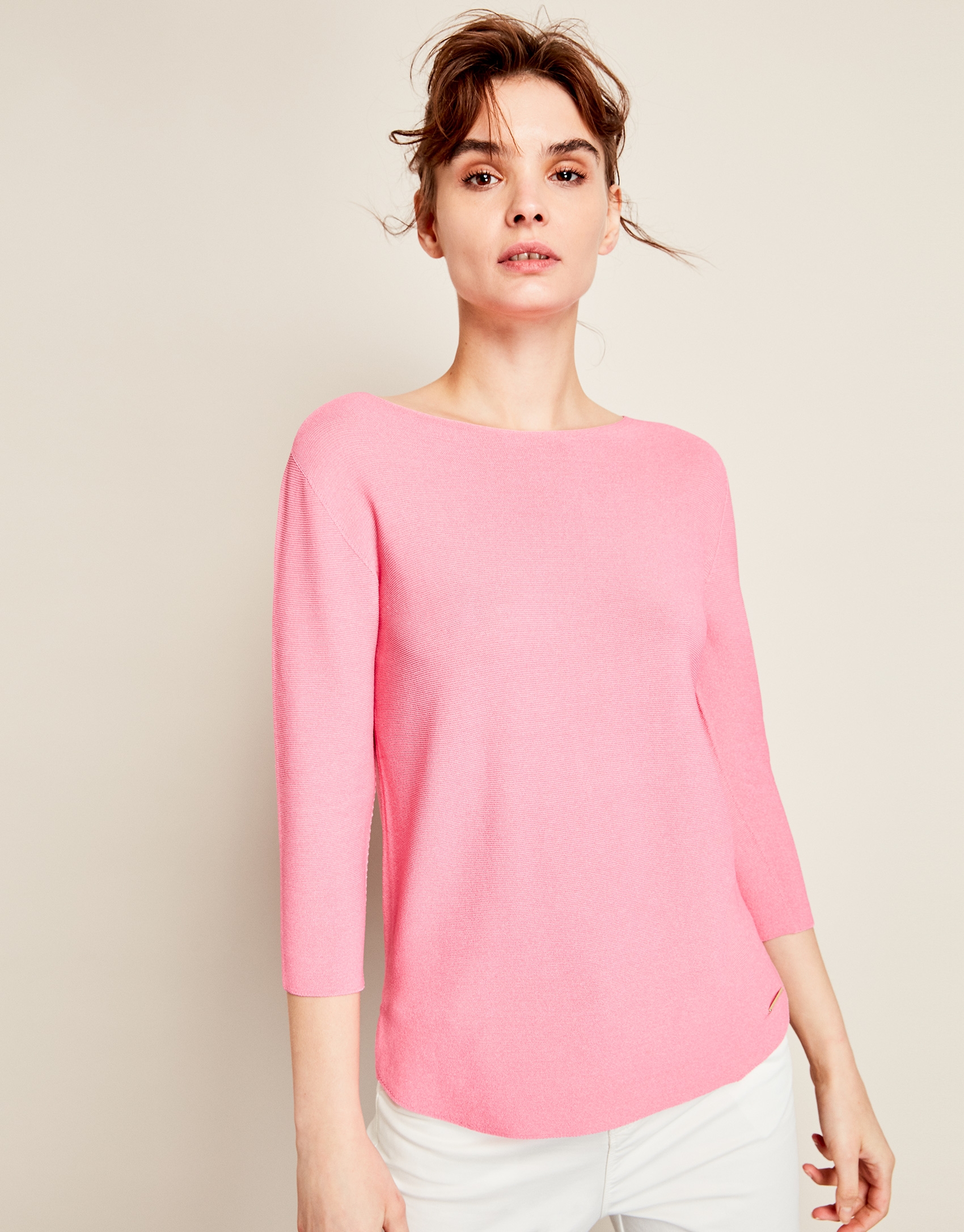 Pink structured sweater