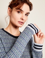 Blue retro sweater with glitter