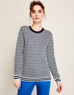 Blue retro sweater with glitter