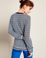 Blue retro sweater with glitter