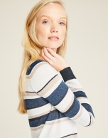 Blue striped sweater with glitter