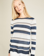 Blue striped sweater with glitter