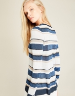 Blue striped sweater with glitter