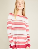 Red striped sweater with glitter