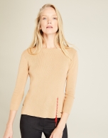 Beige ethnic style sweater