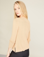 Beige ethnic style sweater