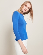 Blue ethnic style sweater