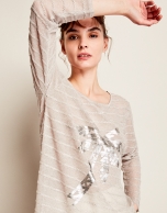 Beige sweater with palm tree