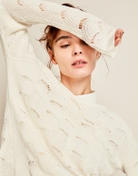 Beige openwork sweater