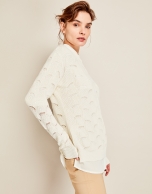 Beige openwork sweater