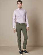 Khaki cotton chinos