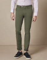 Khaki cotton chinos