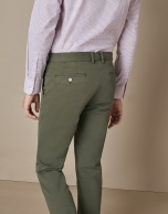 Khaki cotton chinos