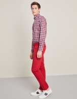 Burgundy cotton chinos