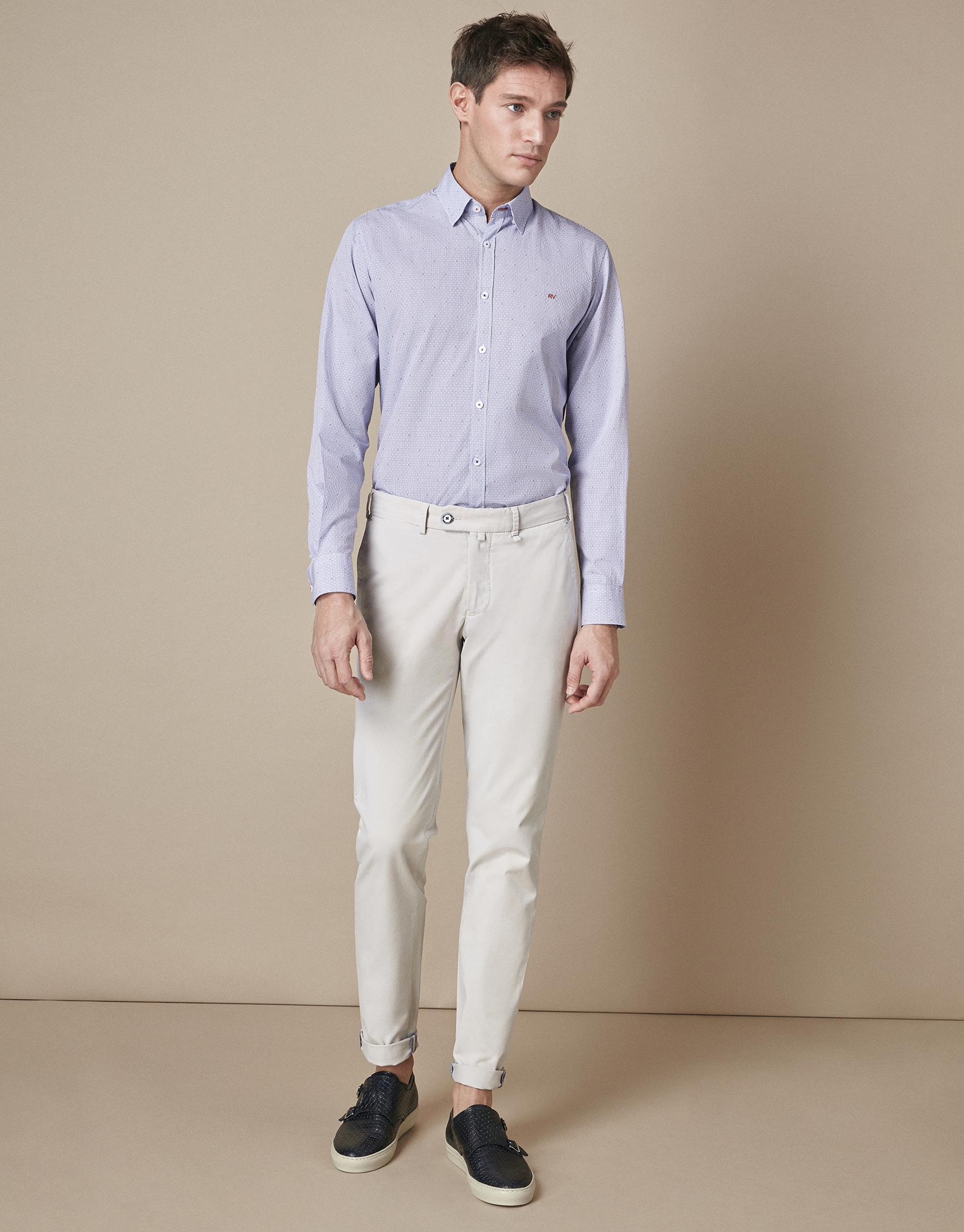 Gray cotton chinos