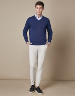 Gray cotton chinos