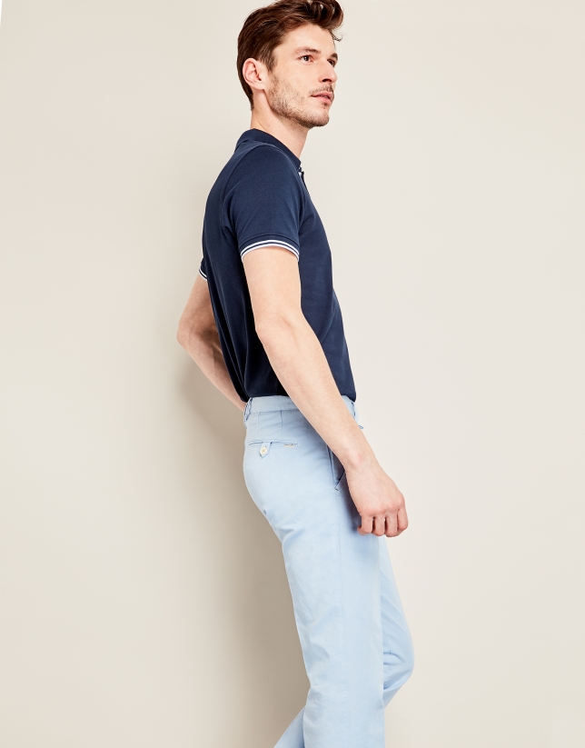 Light blue cotton/linen pants - Man - SS2018