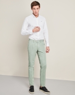 Aquamarine cotton/linen pants