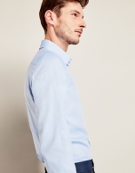 Light blue herringbone dress shirt