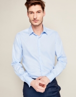 Light blue herringbone dress shirt