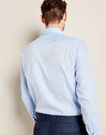 Light blue herringbone dress shirt