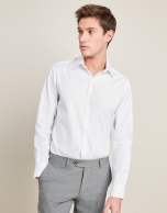 White structured cotton dress shirt