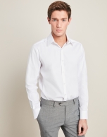 White structured cotton dress shirt