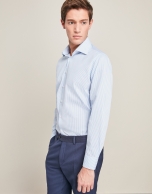 Blue/white striped dress shirt