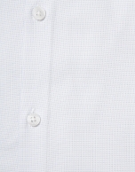 Pearl gray checkered cotton dress shirt