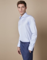 Light blue structured cotton dress shirt