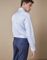 Light blue structured cotton dress shirt