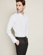 Plain white cotton dress shirt