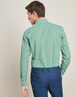 Camisa sport cuadros verde/azul marino